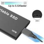 16TB Portable SSD Hard Drive with USB-C