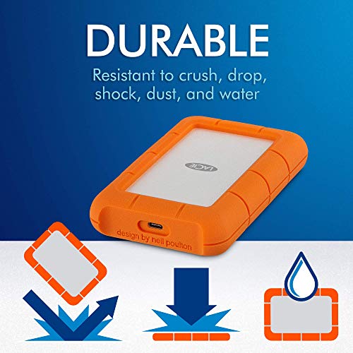 LaCie Rugged USB-C 2TB External Hard Drive