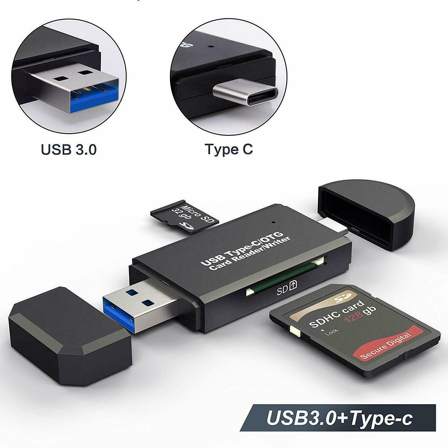 USB-C Card Reader for Micro SD & TF Cards