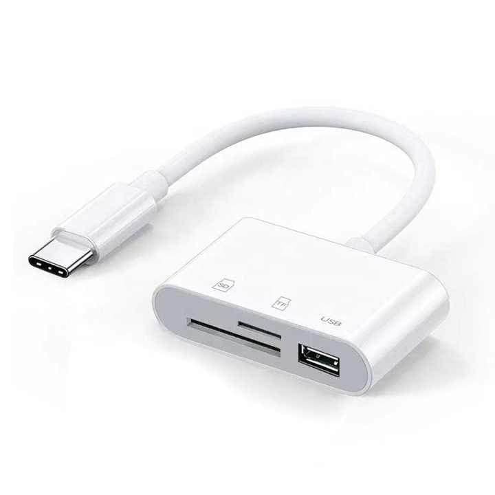 USB-C 3-in-1 Card Reader & Adapter
