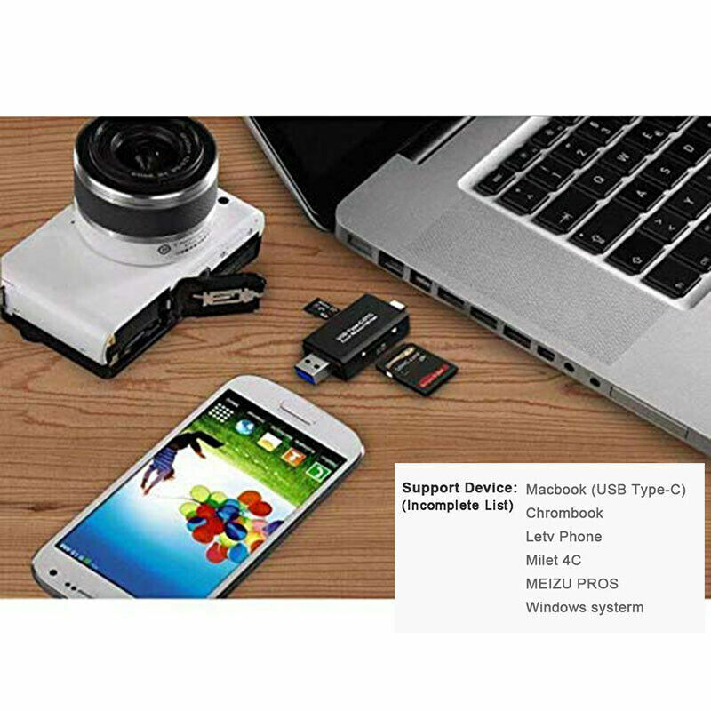 USB-C Card Reader for Micro SD & TF Cards