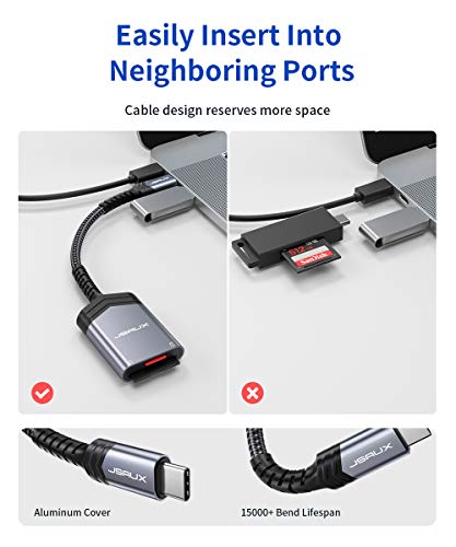 JSAUX USB-C SD Card Reader for Mac and Samsung