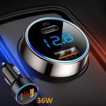 Dual Port PD USB-C Fast Car Charger for Phones