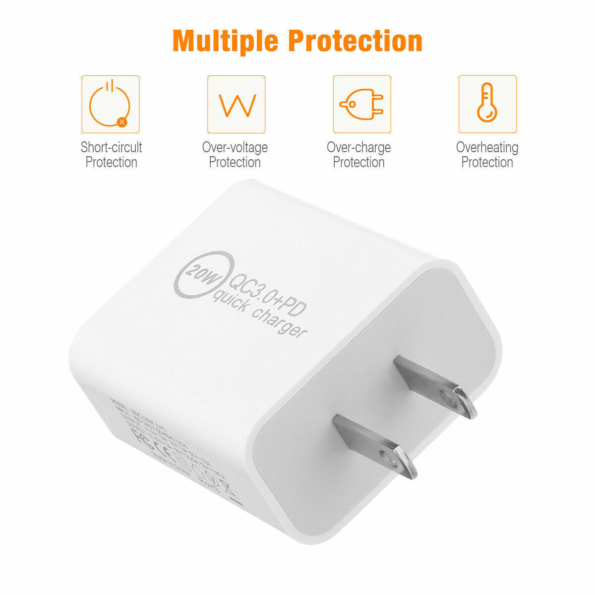 20W USB-C Fast Wall Charger with Dual Ports