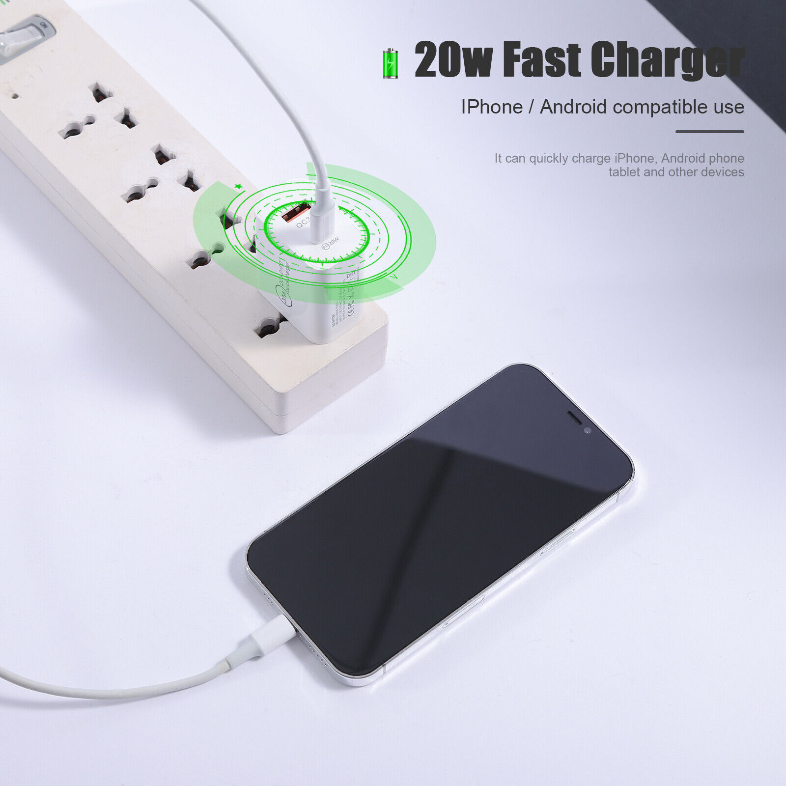 20W USB-C Fast Wall Charger with Dual Ports