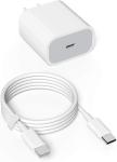 20W USB C Fast Wall Charger for iPhones & iPads