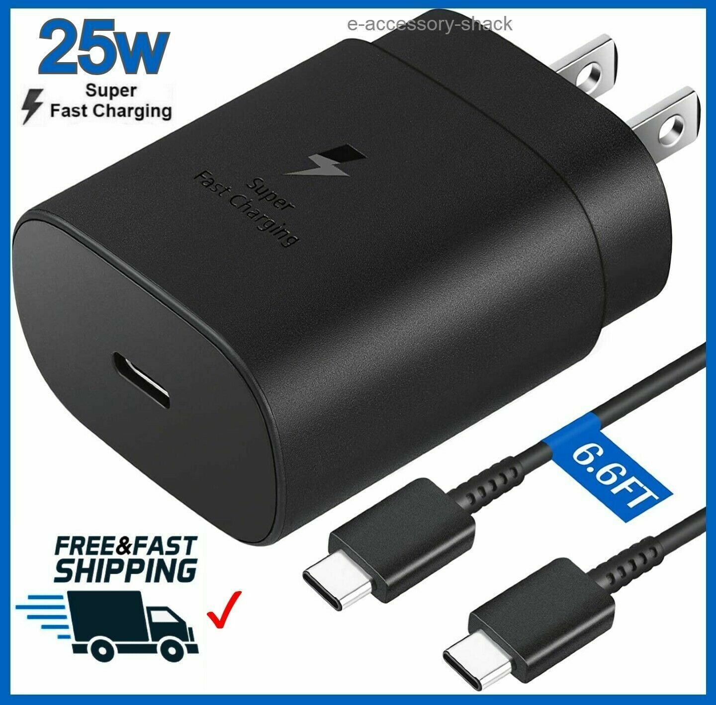 25w USB-C Wall Charger+6FT Cable for Samsung Galaxy