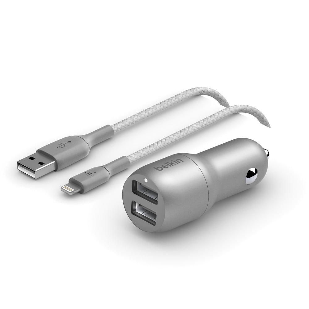 Belkin Dual USB Car Charger with Braided Cable
