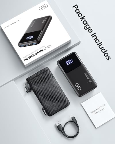 INIU Slim USB-C Power Bank, 10500mAh, Fast Charging
