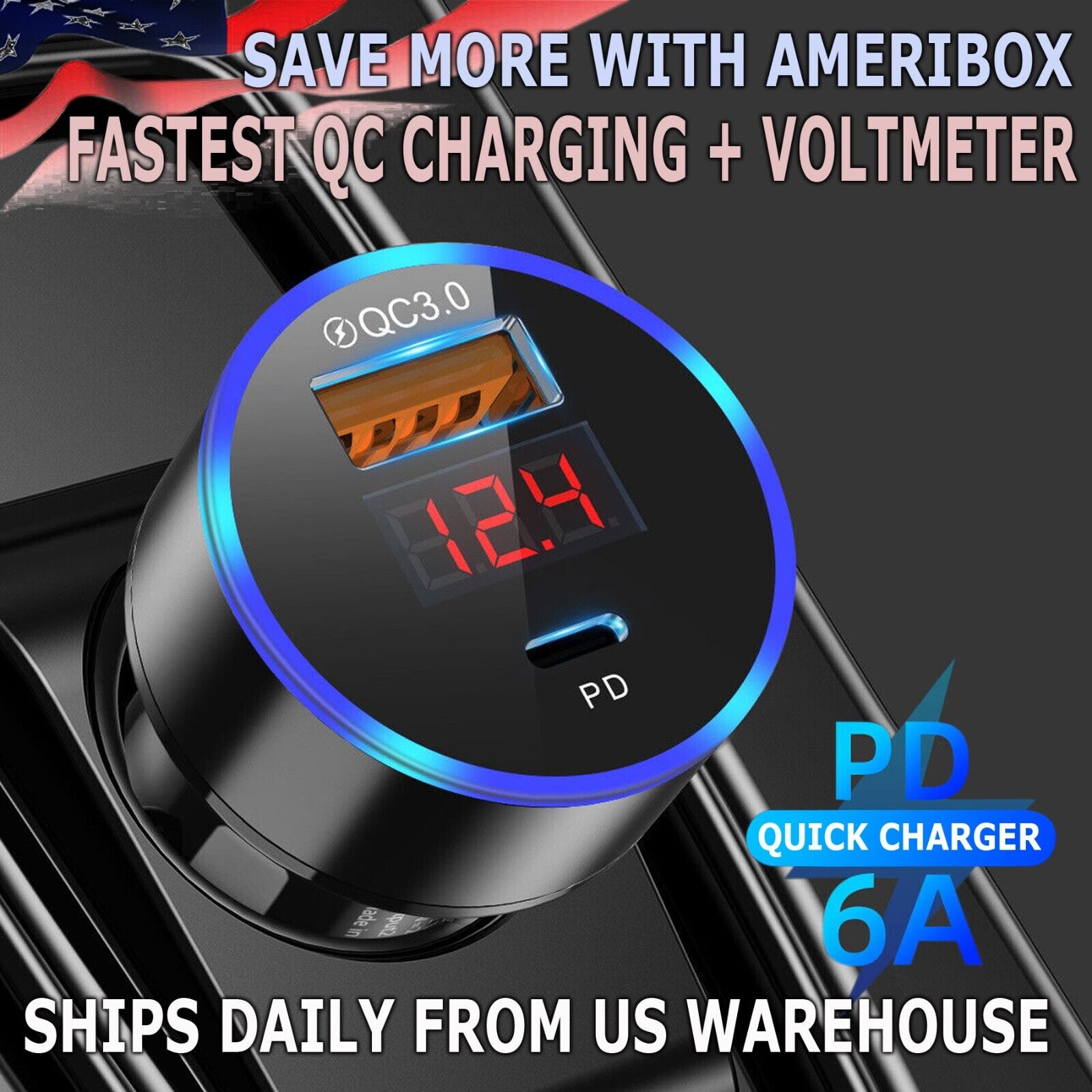 Dual Port USB-C Car Charger for iPhone & Samsung
