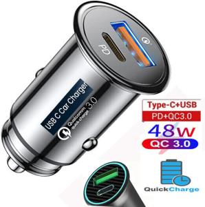 48W USB-C Dual Port Fast Car Charger
