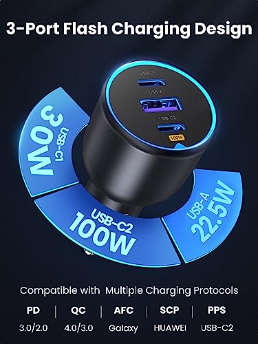 UGREEN 130W USB-C Car Charger & Cable Bundle