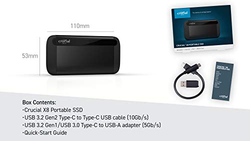 Crucial 500GB X8 Portable SSD with USB-C