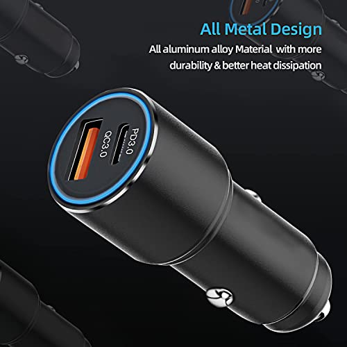 Dual Port 38W USB-C Car Charger with Cable