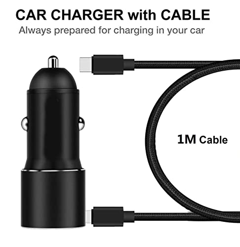 Dual Port 38W USB-C Car Charger with Cable