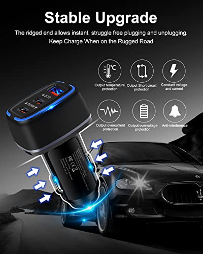 78W USB-C Car Charger with Fast Charging Ports