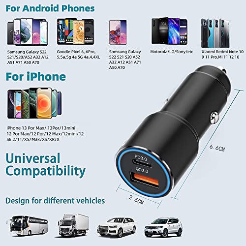 Dual Port 38W USB-C Car Charger with Cable