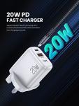 TOPK 20W Dual USB C Fast Charger Plug