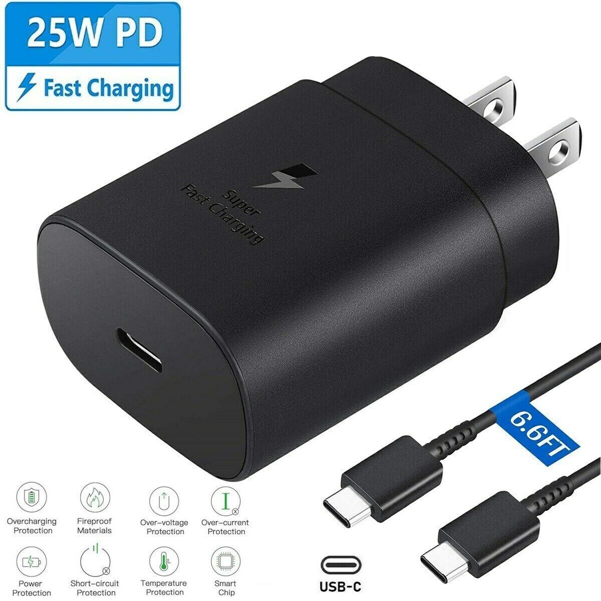 25W Fast USB-C Wall Charger for Galaxy S20-S22