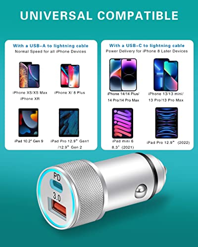 38W Dual Port Fast Car Charger with Cable