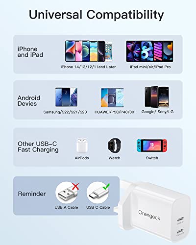 20W USB-C Wall Charger with Fast Charging