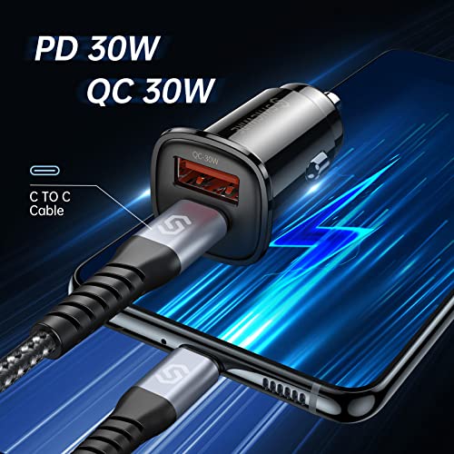 60W USB-C Car Charger with 5ft Cable