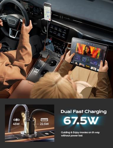 AINOPE 54W USB-C Car Charger Dual Port