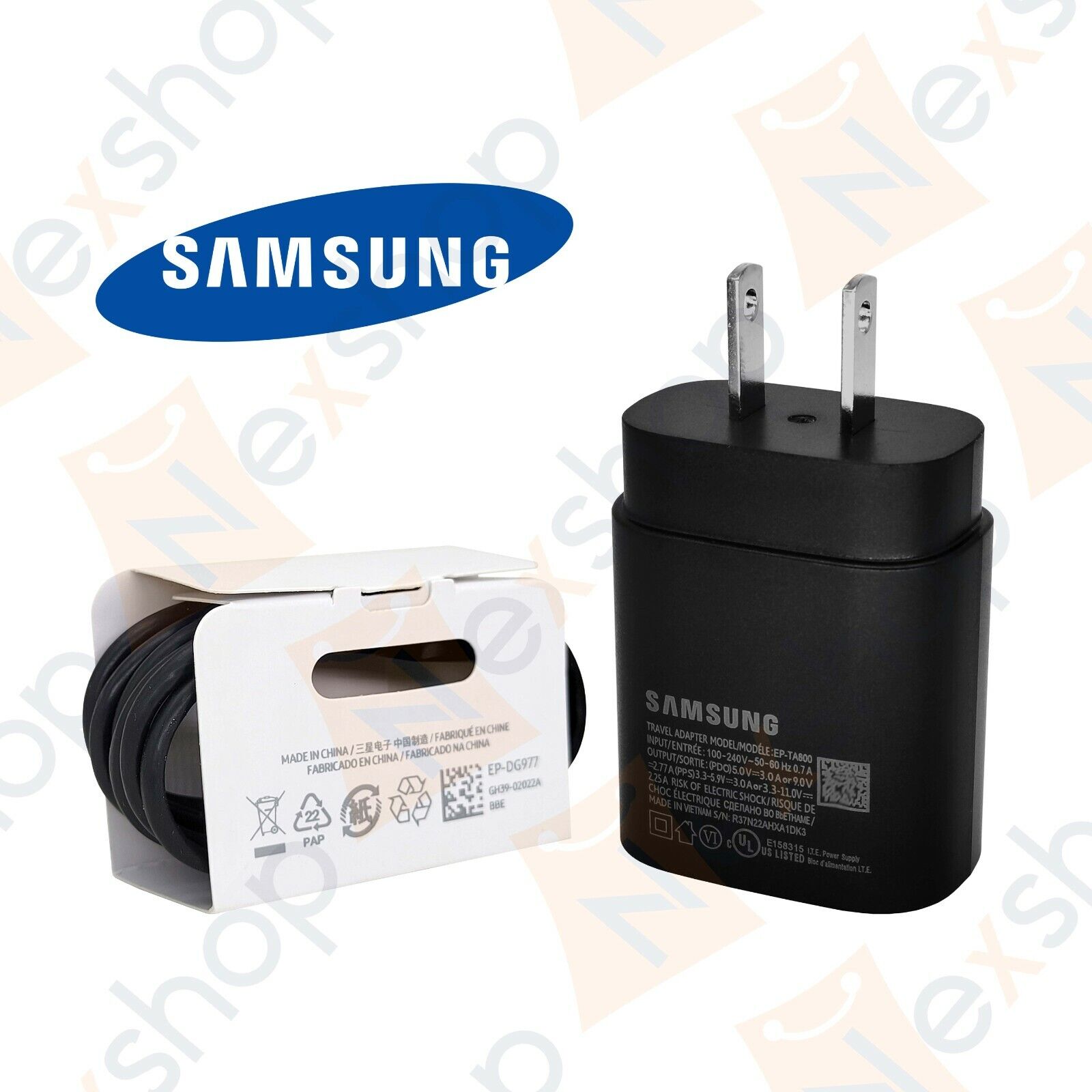 Samsung S20 S21 25W USB-C Charger & Cable