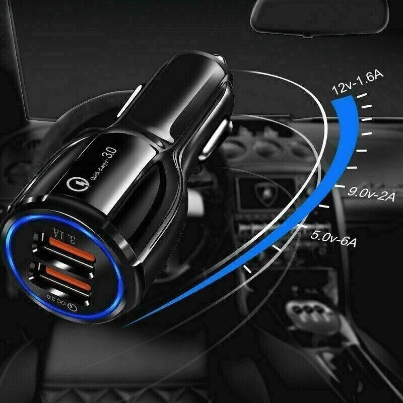 2 USB Port Fast Car Charger Trio