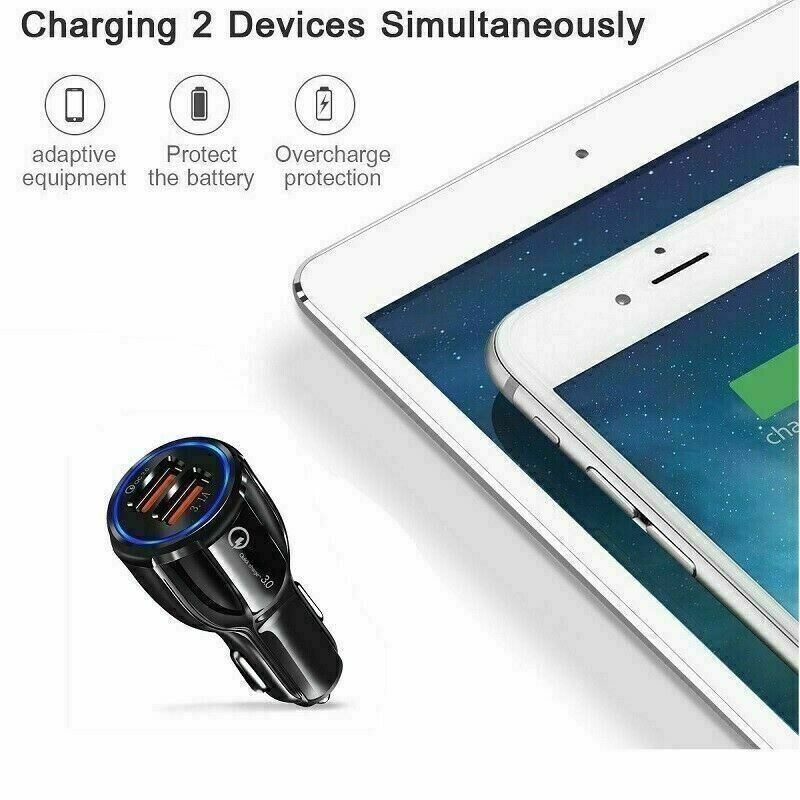2 USB Port Fast Car Charger Trio