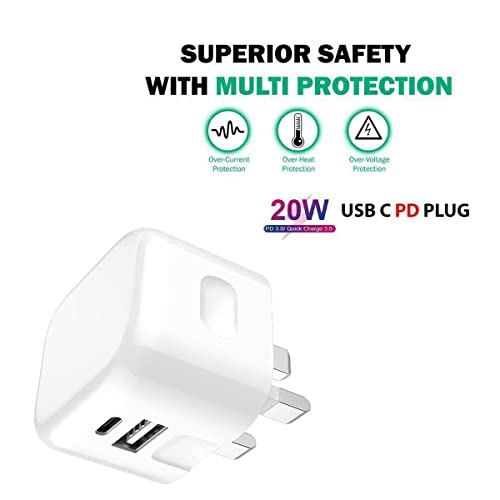 20W Dual Port USB-C Fast Charger for Samsung