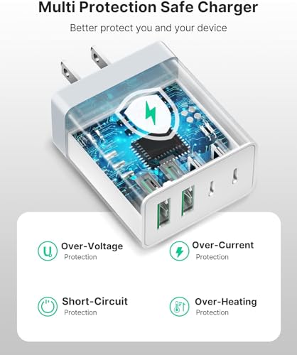 40W 4-Port USB-C Fast Charger Block