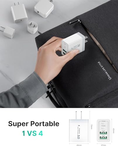 40W 4-Port USB-C Fast Charger Block