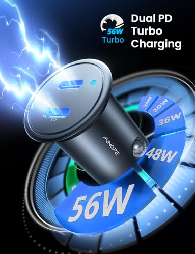 AINOPE 56W USB C Car Charger Fast Charging
