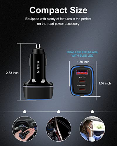 78W USB-C Fast Car Charger with 3 Ports