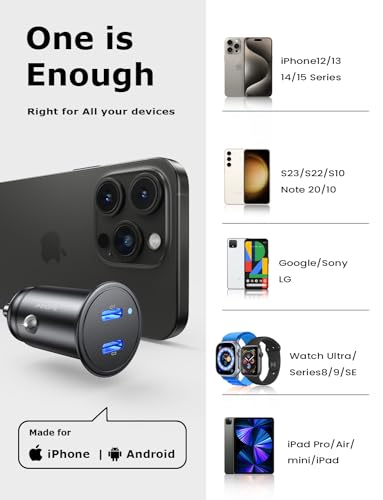 AINOPE 56W USB C Car Charger Fast Charging