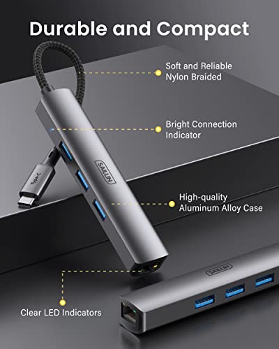 USB C Hub with Ethernet and 3 USB Ports