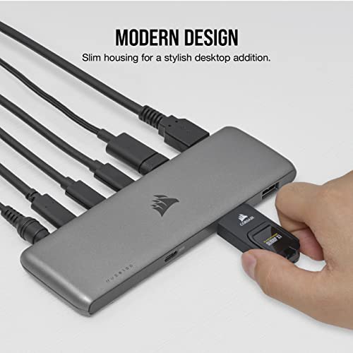 Corsair 7-Port USB-C/USB-A Hub, Silver