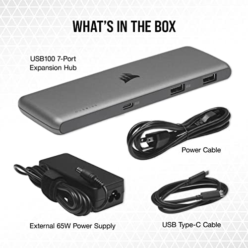 Corsair 7-Port USB-C/USB-A Hub, Silver