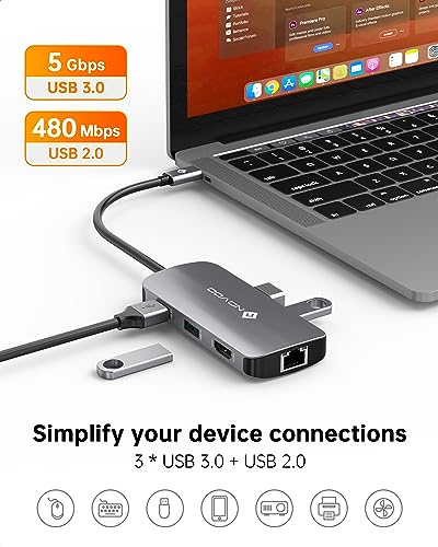 7-in-1 USB-C Hub with HDMI, Ethernet, Charging