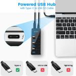 RSHTECH 7-Port USB-C Hub with Power Switch