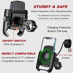Motorcycle Phone Mount with 15W Wireless Charger