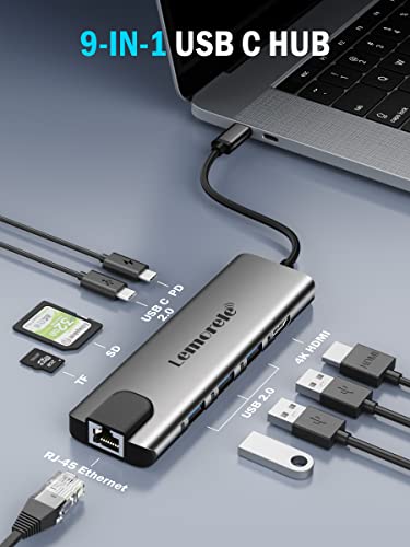 Lemorele 9-in-1 USB-C Multiport Hub Adapter