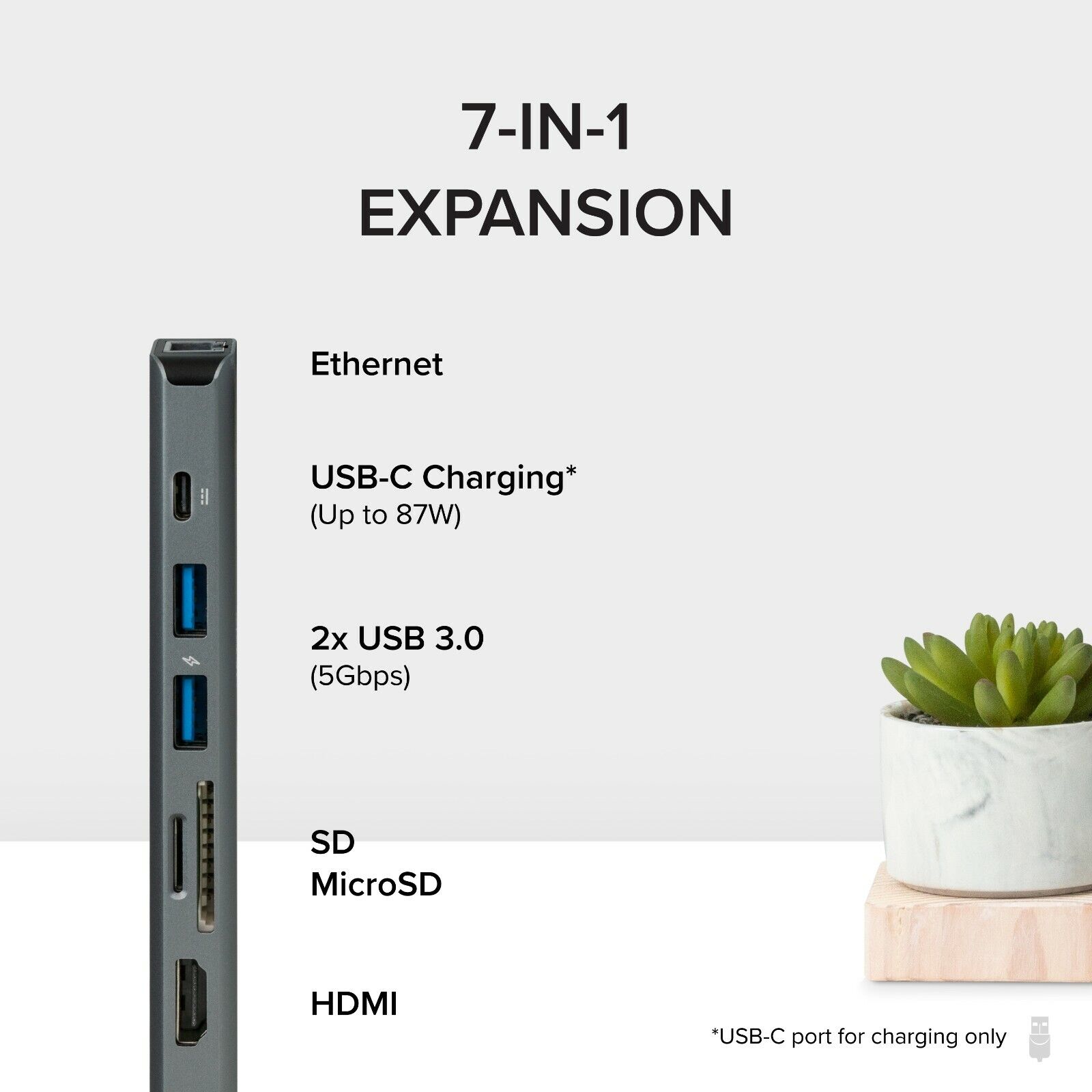 Plugable 7-in-1 USB-C Hub with Ethernet