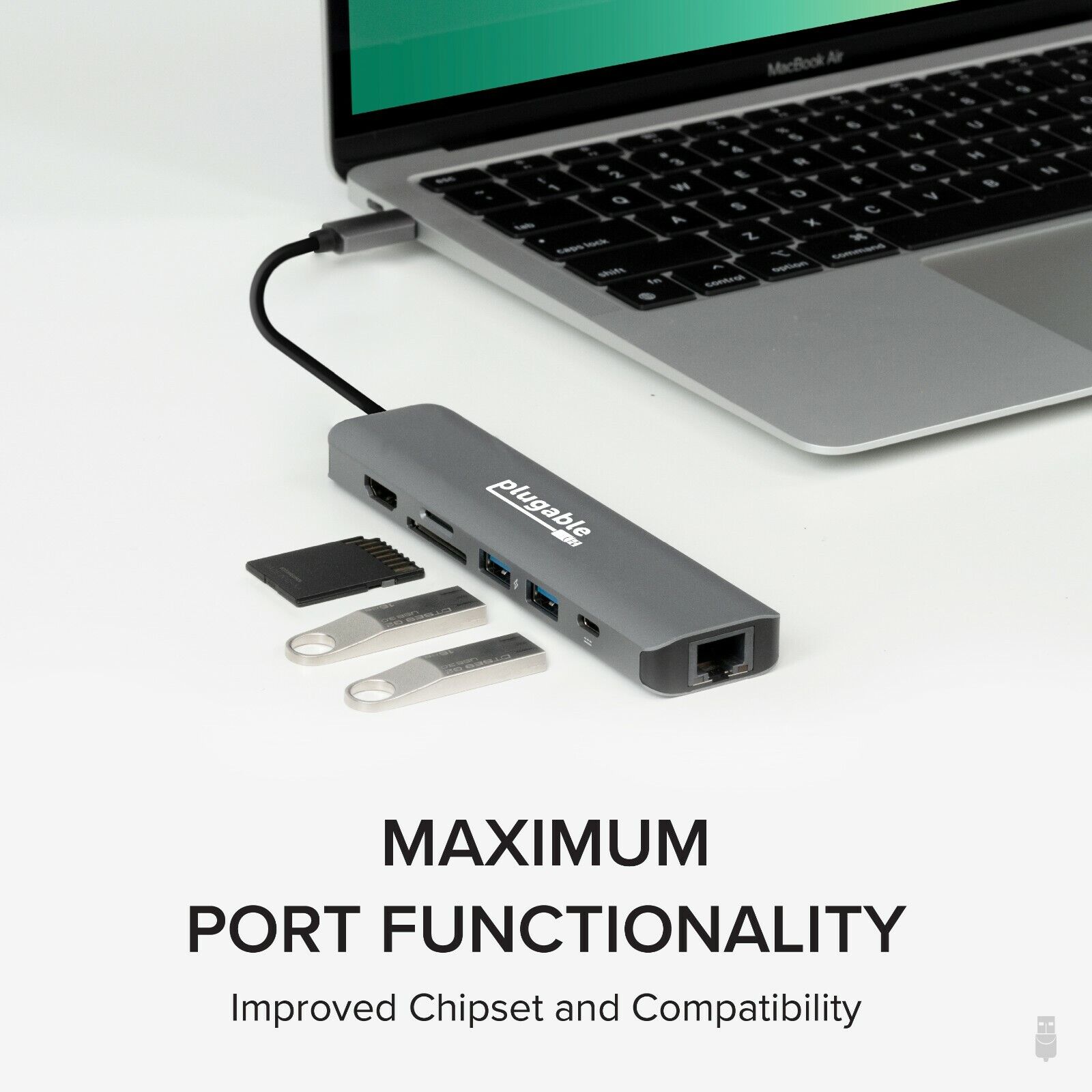 Plugable 7-in-1 USB-C Hub with Ethernet