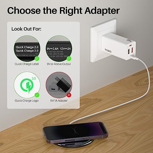 TOZO W1 Wireless Charger - Fast 10W Qi Compatible