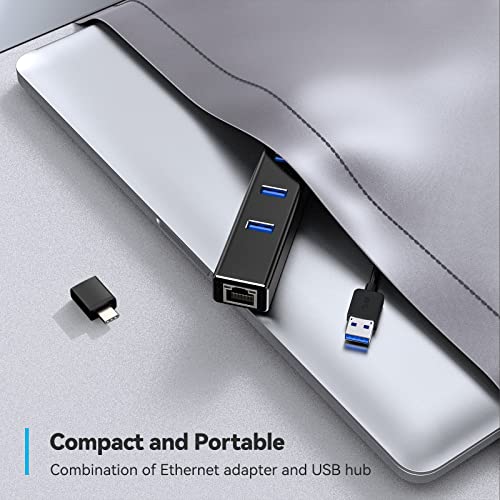 TECKNET USB C Hub with Ethernet and 3 USB Ports