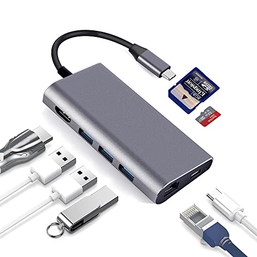 8-in-1 USB C Hub with Ethernet and HDMI