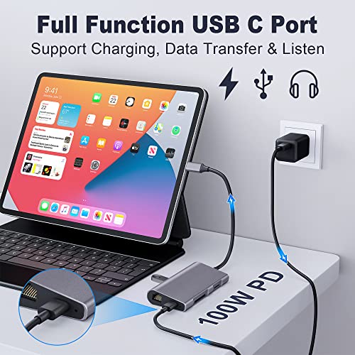 8-in-1 USB C Hub with Ethernet and HDMI