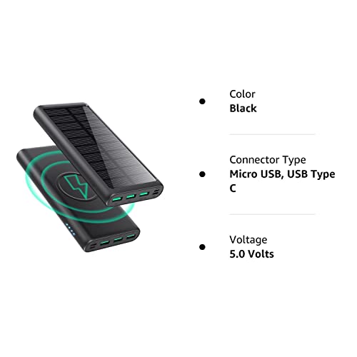 5-in-1 36800mAh Wireless Charger with Solar
